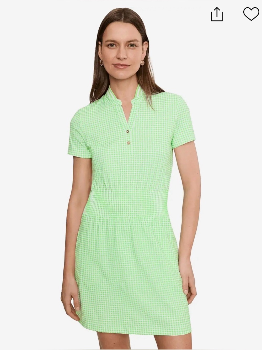 Lilly Pulitzer Light Green Gingham Luxletic Love Active Dress